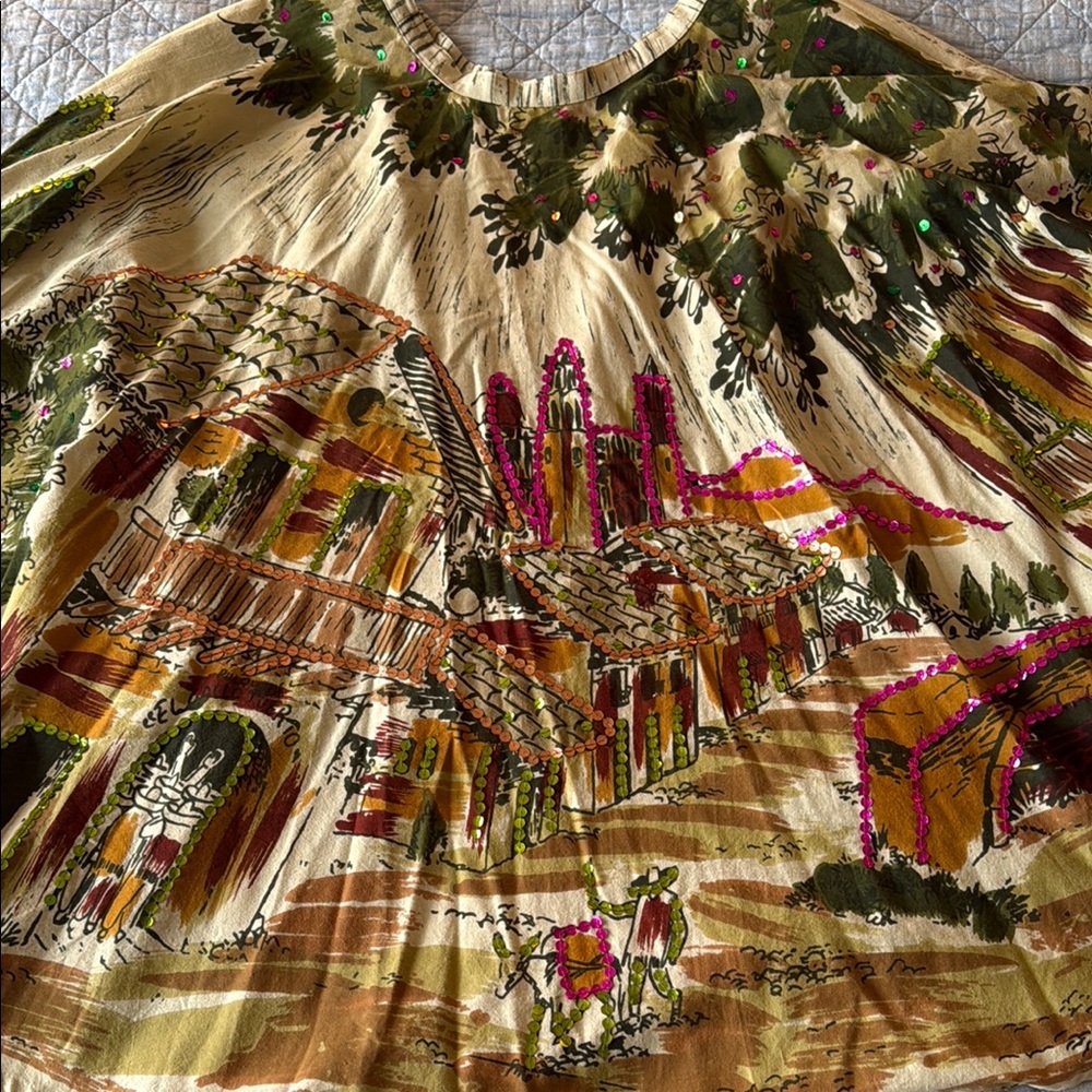 Vintage Scenic Print skirt